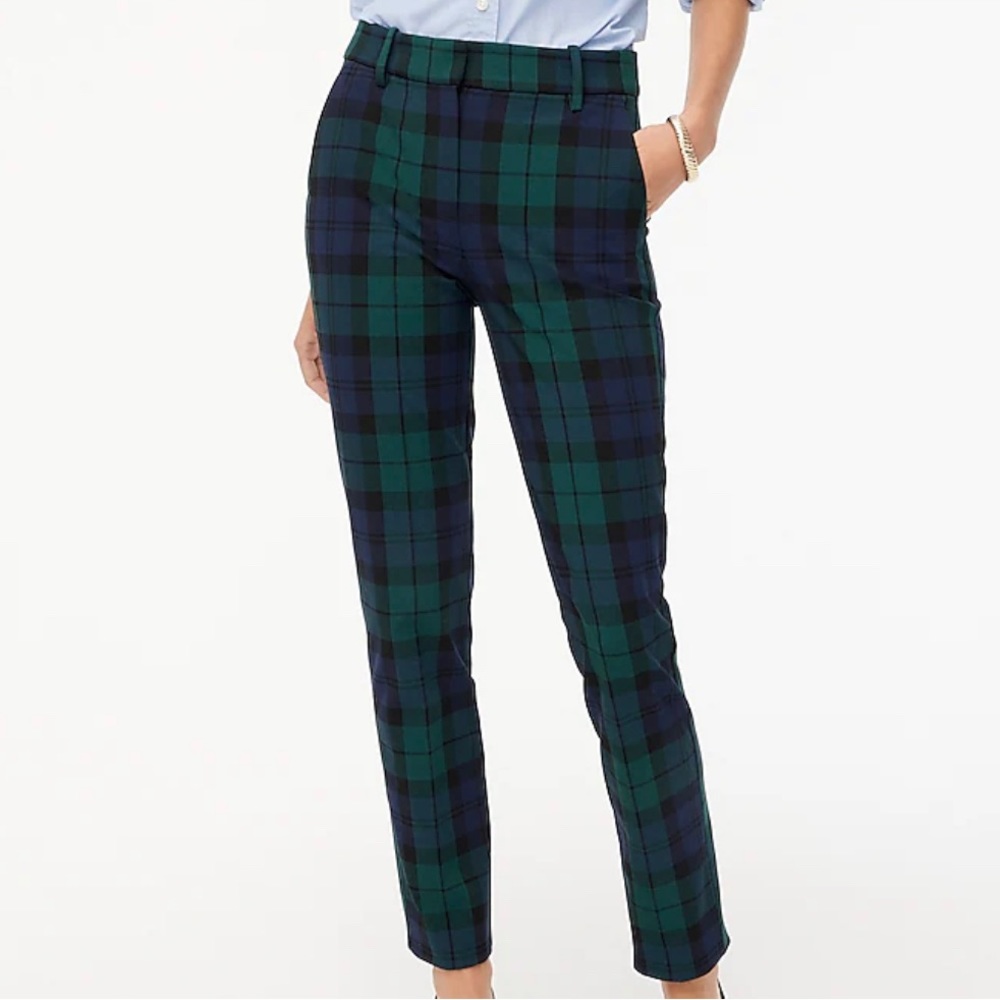 J Crew black watch plaid pant nwt size 4